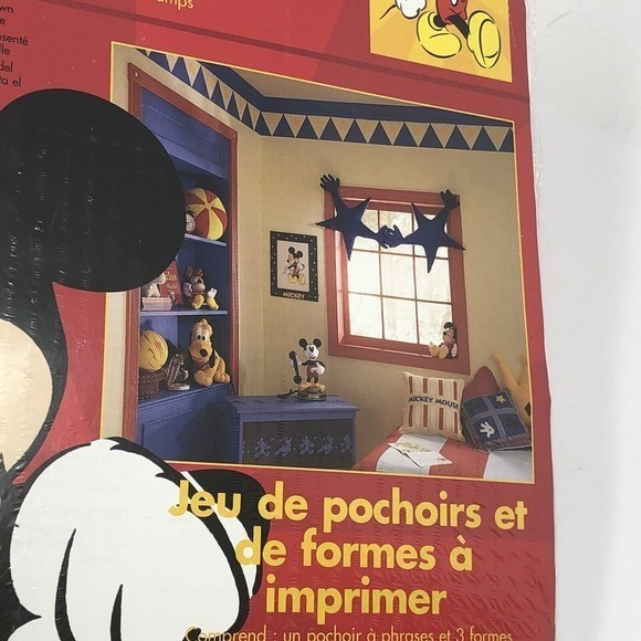 NIP Vintage Disney Mickey Mouse stencil &stamp craft‎ decor set 2000 Room Decor - Picture 6 of 11